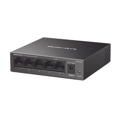 [MS105GS] Switch NO Administrable / Para escritorio / Carcasa de metal / 5 puertos 10/100/1000 Mbps / Diseño Compacto / Plug and Play
