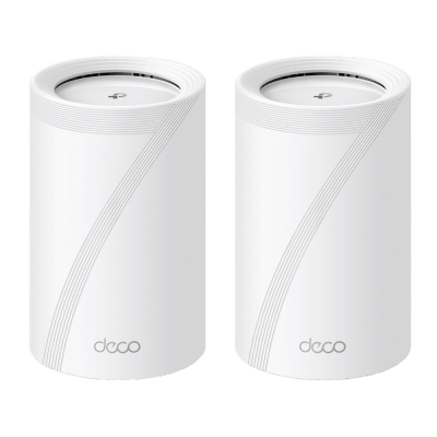 [DECO-BE65-2PACK] KIT 2 Routers Inalámbrico MESH Interior para Hogar / Triple Banda Wi-Fi 7 BE9300 Mbps / 2 Puerto 2.5 Gigabit WAN/LAN / 4 Antenas Internas / Operación Multi-Link MLO / Administración Mediante la App Deco (iOS, Android) / HomeShield