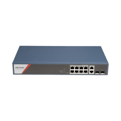 [DS-3E1512HP-SI-8P2T2F] Switch Gigabit PoE+ / Administrable / 8 Puertos 1000 Mbps PoE+(4 Puertos PoE++ 90 W) / 2 Puertos 1000 Mbps de Uplink / 2 Puertos SFP / Configuración Nube Hik-PartnerPro / Modo Extendido hasta 300 Metros / 130 W 