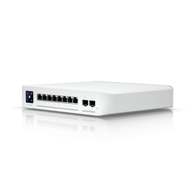 [USW-ENTERPRISE-8-POE] UniFi Switch Empresarial Capa 3 de 8 Puertos PoE 802.3af/at 2.5G + 2 Puertos 1/10G SFP+, 120W, Pantalla Informativa