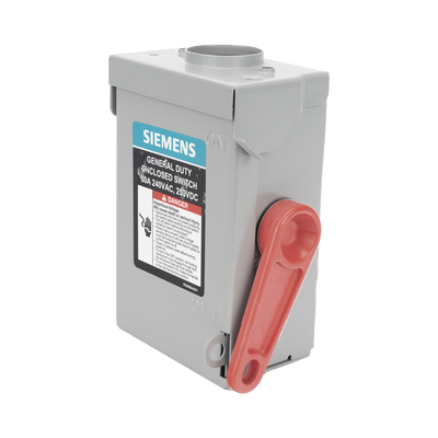 [GNF221RA]  Interruptor de seguridad cerrado de doble ruptura. Interruptor de serie A, 2 polos, 2 hilos sin fusible, uso general. Nema 3R