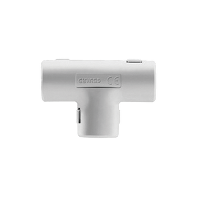 [DX-40-225] Unión en "T" para tubería rígida, recomendado para cable eléctrico, PVC Auto-extinguible, de 25 mm