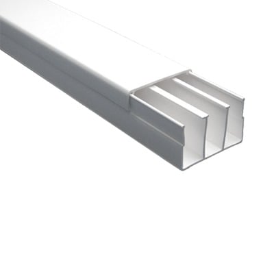 [TEK-62-ST] Canaleta sin troquel con tapa color blanco de PVC auto extinguible, 40 x 62 tramo 2.5m (6301-01251)