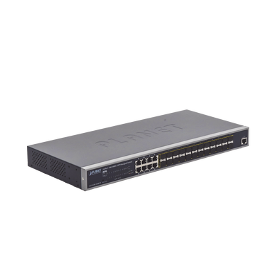 [GS-5220-16S8CR] Switch Administrable Capa 2 con Fuente de Alimentación Redundante, 24 Puertos SFP Gigabit 100/1000X, 8 Puertos Combo RJ45 Gigabit.