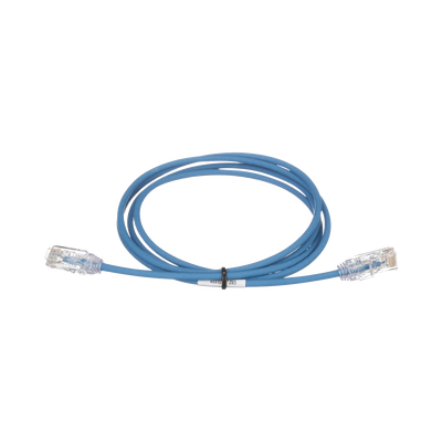 [UTP28SP3BU] Cable de Parcheo TX6, UTP Cat6, Diámetro Reducido (28AWG), Color Azul, 0.91 metros (3 pies)