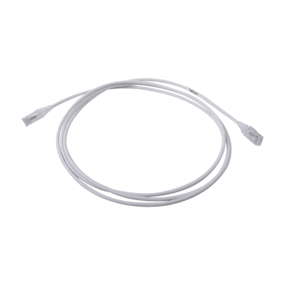 [MC6-07-0228] Patch Cord MC6 Modular Cat6 UTP, CM/LS0H, 2.13 Metros (7 Pies), Color Blanco, Diámetro Reducido (28AWG)