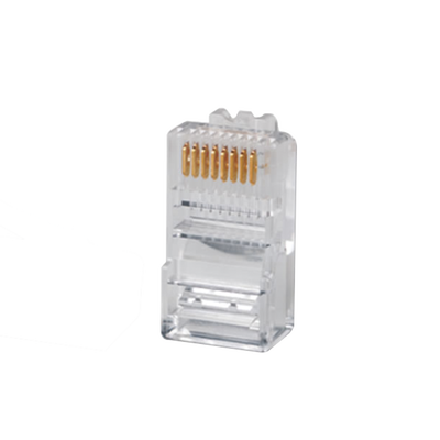 [P-8-8] Plug RJ45 Cat5e, Para Cable UTP Calibre 22 a 26 AWG, Chapado en Oro de 50 Micras