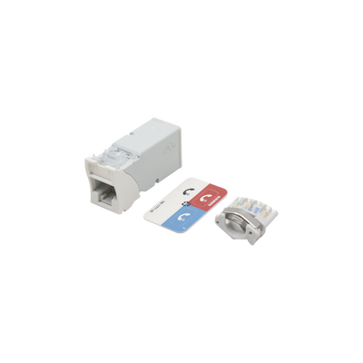 [Z6A-02B] Jack Z-Max Cat6A, UTP, Montaje Híbrido en Placa de Pared (Plano y Angulado), Color Blanco, Versión Bulk (Sin Empaque Individual)