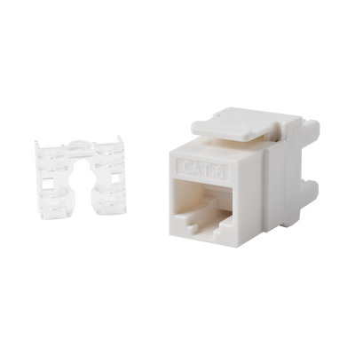 [LP-KJ-649-WH] Módulo Jack Keystone Cat6 con Terminación 110 (Punchdown) Ángulo 180 - Color Blanco