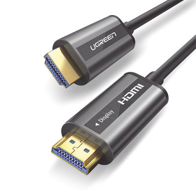 [50217] Cable HDMI de 30 Metros (98.43 Pies) por Fibra Óptica 4K@60Hz | Fibra de 4 Núcleos + Cobre EstaÑado de 7 Núcleos | Compatible con HDMI 2.0 | Alta Velocidad 18 Gbps | 3D | HDR | Carcasa de Zinc | Premium | 2 AÑos de GarantÍa